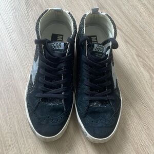 Golden Goose Mid/Star Black Glitter Sneakers (39)